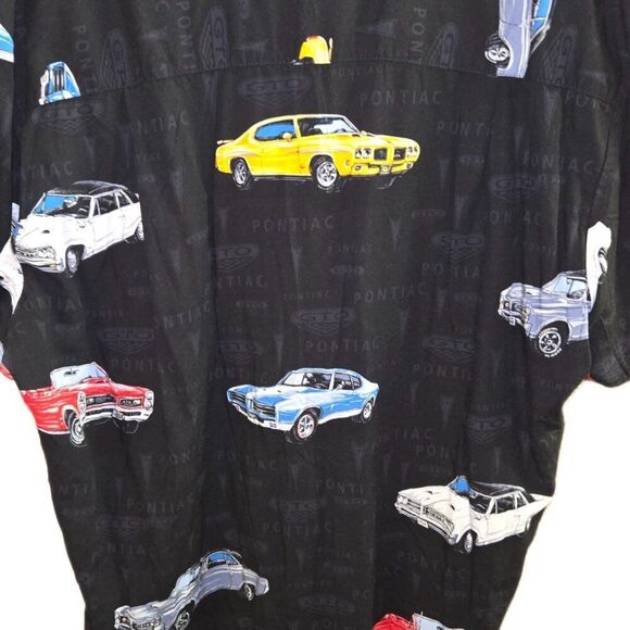 Paradise Found Vintage Car Men's Black Button Down Shirt XL - Picture 3 of 5